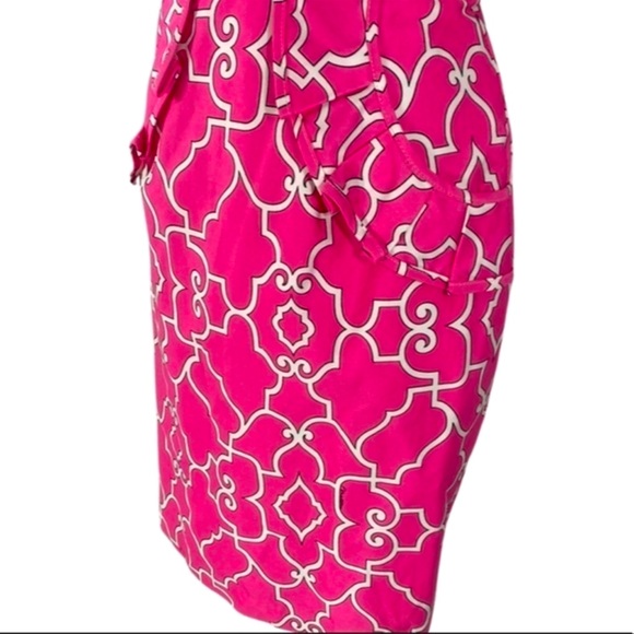 Melly M Glamorous Pink & White Printed Strapless Dress With Pockets - Picture 6 of 8